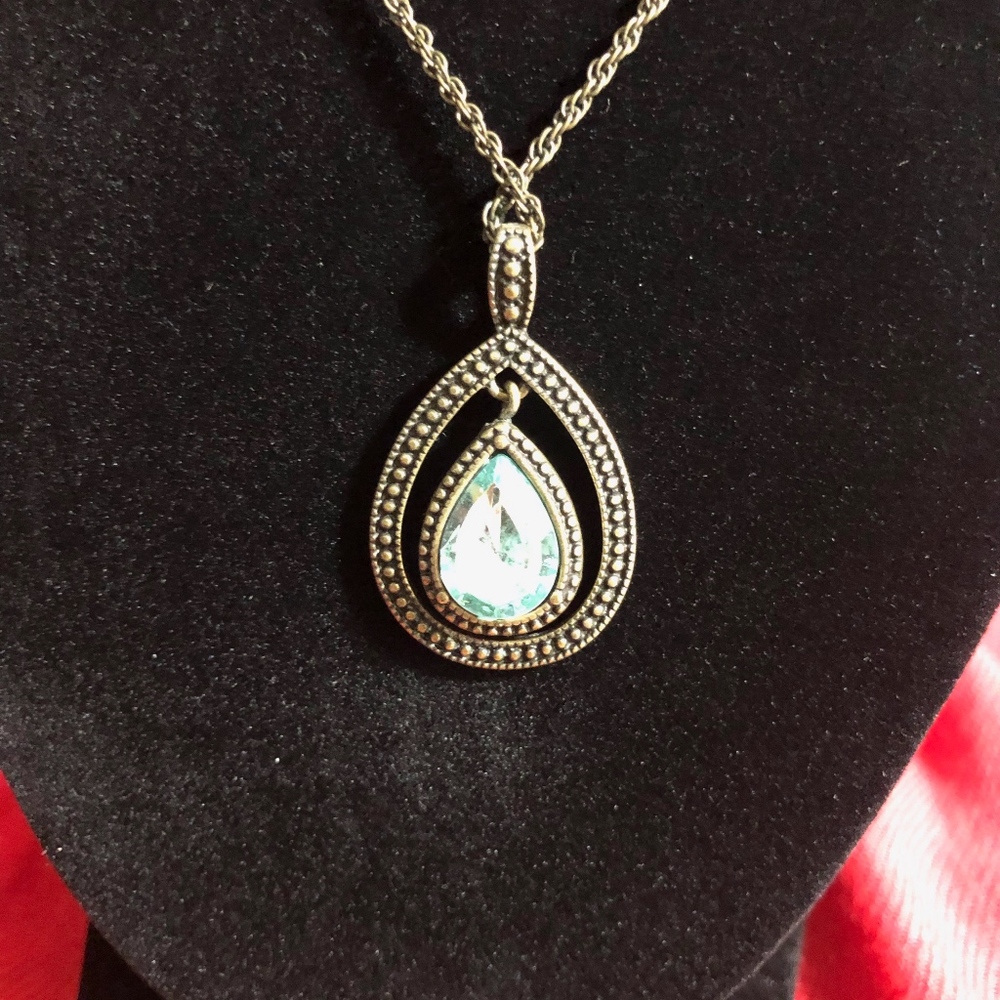 Azure Colored Faux Chrystal Necklace